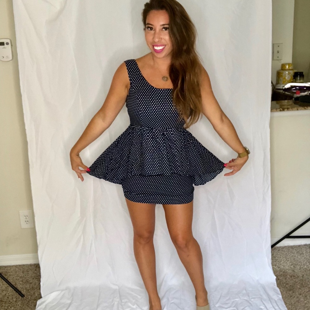 Polka Dot Peplum Dress